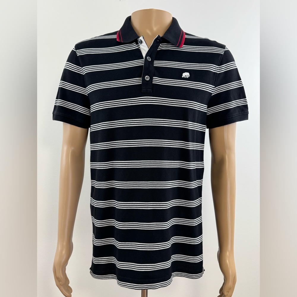 Banana Republic Men's Elephant Logo Striped Slim-Fit Polo Shirt, Size Large